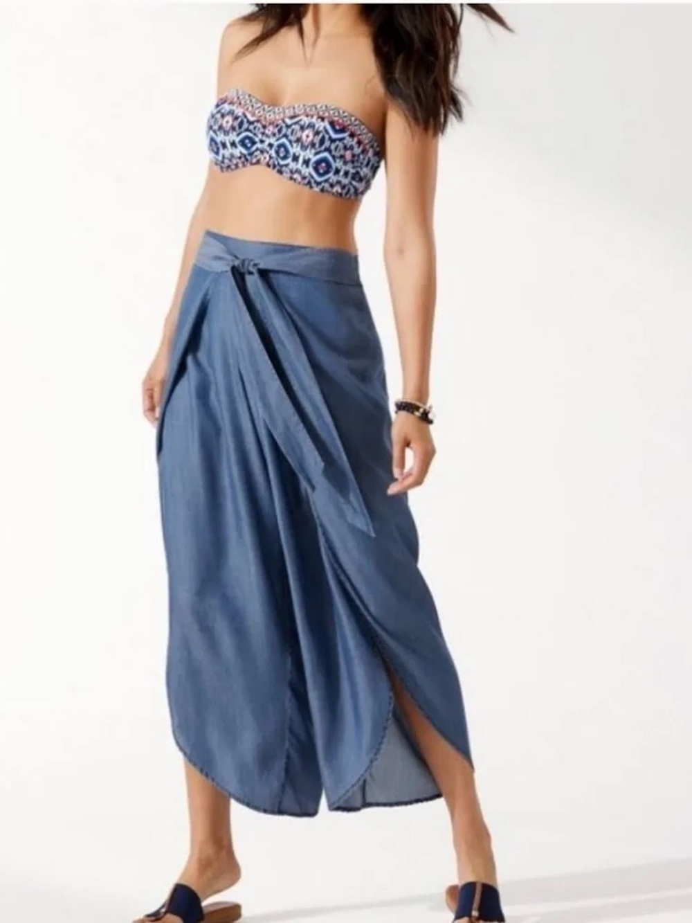 TOMMY BAHAMA Denim Wrap Wide Leg Pant